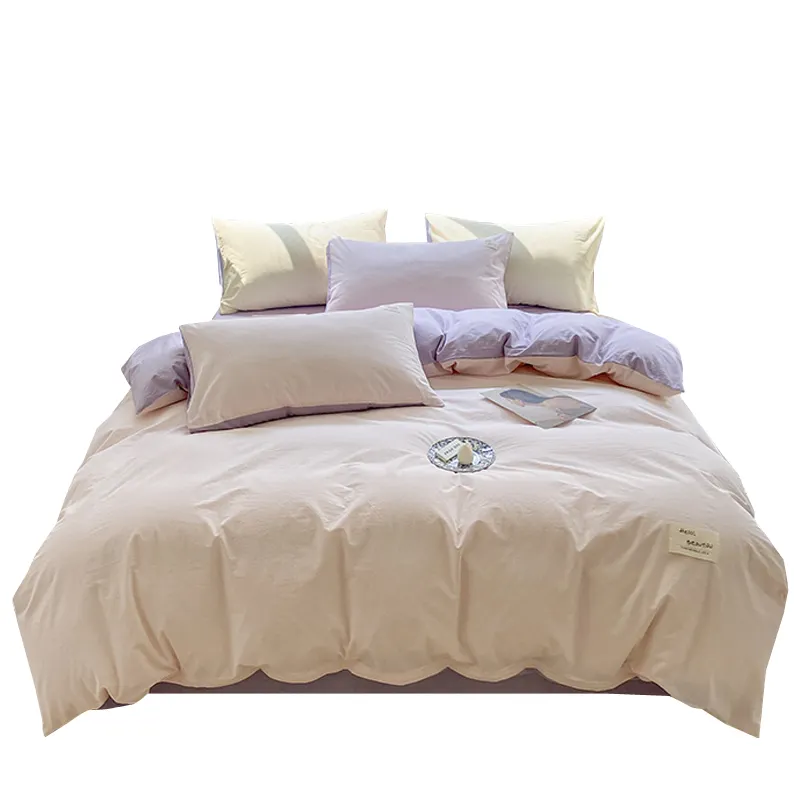 Bán Buôn Khách Sạn Linen Rắn Màu Sang Trọng 100% Cotton Sateen Duvet Cover Tấm Ga Trải Giường Bộ Đồ Giường Đặt Cho Nhà