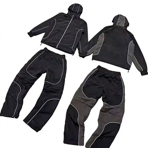Ensemble coupe-vent personnalisé 3m léger et réfléchissant avec fermeture éclair détachable en nylon pour homme (veste et pantalon) - Product Image 1
