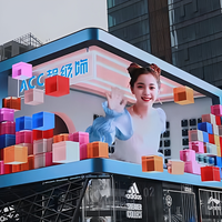 Affichage LED numérique d'extérieur haute luminosité et étanche, panneau mural à angle de 90 degrés, écran LED 3D à vision directe