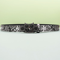 Ceinture en cuir style hip-hop rock pour femmes Y2K, jean léopard avec strass, ceinture pour hommes, design western en denim avec rivets