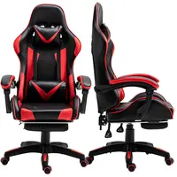 Silla gamer Custom pu leather office adulto girevole racing sedia da gioco rossa cadeira gamer chair con poggiapiedi