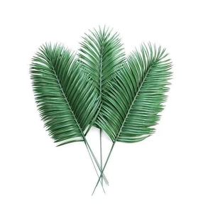 Hoja de palma artificial Ruyin de 50*25 cm, forma de abanico grande, decoración de plástico verde para el hogar y el jardín. - Product Image 1