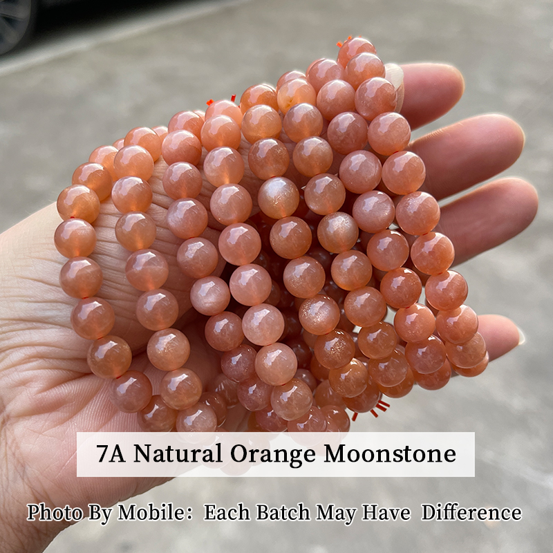 Bracciale in Pietra di Luna Arancione Naturale 7A