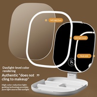 Miroir de maquillage intelligent portable pliable à LED carré, best-seller en stock, de Guangdong, idéal pour les dortoirs étudiants
