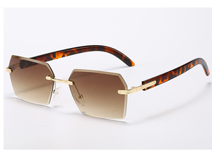 แว่นกันแดดซันเวย์ไร้กรอบทรงเรโทรสุดฮิต แว่นกันแดดแฟชั่นดีไซน์หรูทรงเหลี่ยมสำหรับผู้หญิงและผู้ชาย - Product Image 2