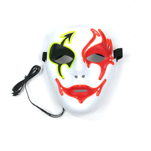 Máscara de silicona con forma de gato pintada a mano con luz LED Sexy Street Dance Hip-Hop Ghost Mask Men Halloween Horror Cosplay Decor Payaso - Product Image 5