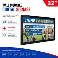 Affichage numérique mural personnalisé OEM ODM avec logo, écran LCD publicitaire, afficheur commercial intérieur, écran Android CMS