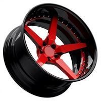 Rines Forjados Personalizados Forgex de 2 Piezas, 18 19 20 21 22 Pulgadas, Diseño Cóncavo, 5 Radios, Compatibles con Corvette C8, BMW M3 M4, Mercedes, Porsche 911