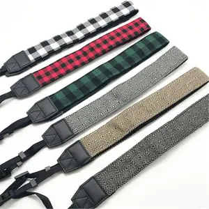 Korting camera accessoires stof vintage bruin camera strap lanyard voor alle camera