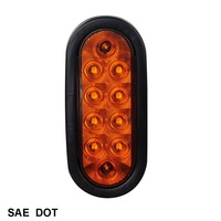Feux arrière LED ovales de 6 pouces à montage par œillet, feux arrière STOP/FEU ARRIÈRE/CLIGNOTANT pour remorque et camion, conformes aux normes SAE/DOT/FMVSS108