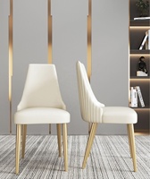 Chaise de salle à manger nordique de couleur personnalisée, nouvelle arrivée 2025, pieds dorés en métal, luxe moderne