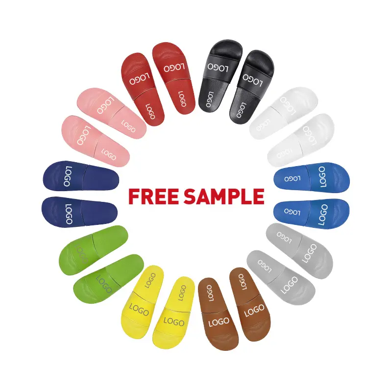 Wholesale Custom logo PVC Summer Slippers Home Unisex slide sandal printing logo Design Print Beach Walk Slippers For Women Men