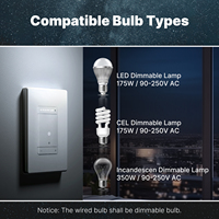 Interruptor de Luz Inteligente WiFi LangYeao, Compatible con Alexa, Google Home, Aplicación Tuya, Control Múltiple de 3 Vías, LED y CFL Regulables, Estándar Estadounidense