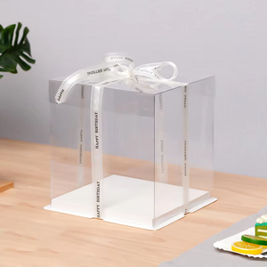 Tamaños personalizados Nuevo estilo Boda Fiesta de cumpleaños Caja de pastel transparente Rectángulo Pequeña caja de pastel transparente - Product Image 1