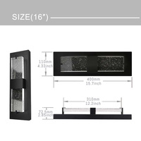 Applique murale LED extérieure en verre cristal bulle de 16 pouces, 5 températures de couleur réglables (2700K-5000K), étanche IP65, luminaire extérieur moderne