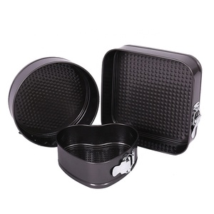 Moldes para pasteles extraíbles con fondo DIY personalizados, 3 uds., juego de moldes para pasteles, <span class=keywords><strong>molde</strong></span> para hornear antiadherente, utensilios para hornear, juego de bandejas para hornear de acero al carbono - Product Image 1