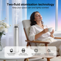Diffuseur d'aromathérapie portable sans fil USB en aluminium de luxe, contrôlé par application, design tour personnalisé, parfum longue durée