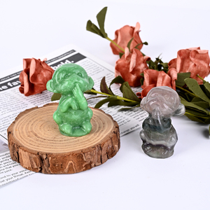 Vente en gros de sculptures d'animaux en cristal naturel, sculptures en pierre de jade, sculptures de singes en cristal pour articles décoratifs - Product Image 4