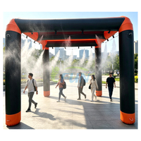 Tente de refroidissement portable gonflable avec arche de brumisation et station de pulvérisation d'eau pour festivals et événements extérieurs