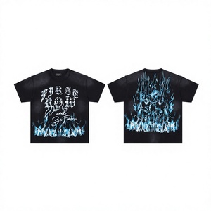 เสื้อยืดโอเวอร์ไซส์แขนสั้นทรงหลวม คอตตอนหนานุ่ม สไตล์สตรีทแวร์ พิมพ์ลายกราฟิก - Product Image 2