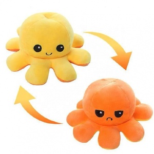 Peluche Poulpe Réversible Personnalisée en Gros, Jouet en Peluche d'Usine à Bas Prix, Peluche Poulpe Réversible à Émotions Changeantes - Product Image 1
