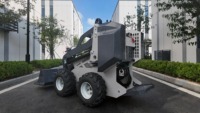 Mini-chargeuse compacte sur pneus 1000 kg avec godet à attache rapide, fourches, balayeuse et 20 accessoires pour travaux de construction