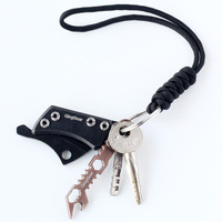 QingGear fait à la main en nylon corde tressée tactique couteau lanière avec porte-clés survie porte-clés lanières cordon