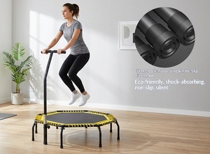 <span class=keywords><strong>Trampoline</strong></span> de fitness pliable avec poignée réglable, capacité de 500 kg, rebondisseur pour salle de sport à domicile - Product Image 2