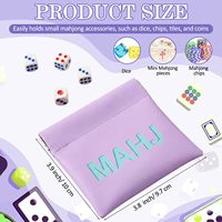 Pochette de rangement en cuir PU avec logo personnalisé pour Mahjong, fermeture automatique, pour cosmétiques, rouges à lèvres, cartes, pochette de voyage portable