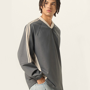 Fabricant Design personnalisé Logo Sport Tshirt Color Block T-Shirt Heavyweight 285 Gsm Quick Dry Long Sleeve Oversized Men T Shirt - Product Image 1