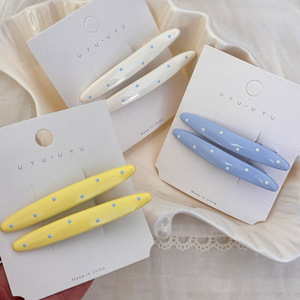 Pince à <span class=keywords><strong>cheveux</strong></span> Polka Cream effet goutte d'huile, pince bec de canard tendance, accessoire de coiffure pour femme - Product Image 1