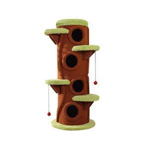 Árbol para gatos Lezizi de 4 niveles, cama para gatos de tela sólida, poste rascador con cueva de privacidad para gatos medianos - Product Image 5