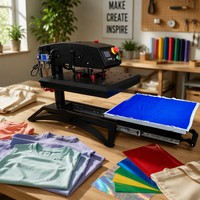 Mesin Press Panas Pneumatik Rotary Langsung dari Pabrik, Desain Swing Away, Kontroler Digital, Printer Flatbed Otomatis untuk Kaos