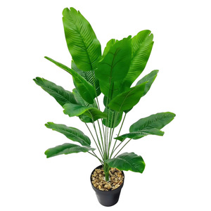 Grandes plantes artificielles de style nordique en pot, palmier vert, bambou à feuilles de tortue, décoration intérieure, décoration d'hôtel, en soie - Product Image 5