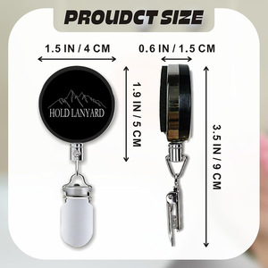 4cm Printed Pattern Retractable Steel Wire Rope Kitchen Towel Hook <b>Clip</b> (No Drill Required) - Product Image 2