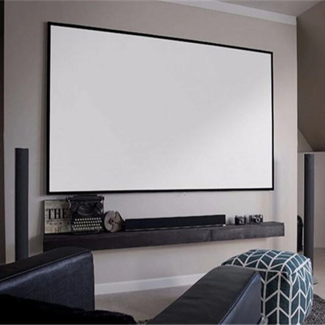 150 180 200 Inch 16:9/16:10/2.35:1 White Cinema 3D 4k HD Fixed Frame Projection Screen Home Theater for All Types of Projector