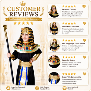 Baige 2026 Party Role Play Robe Performance Set Kids Children <strong>Egyptian</strong> <strong>Pharaoh</strong> Cosplay <strong>Costume</strong> for Halloween - Product Image 5