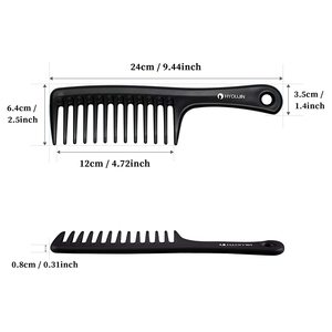 Personalizado pelo largo pelo mojado mango grande con los dientes y fácil de llevar peine de dientes anchos para cabello rizado - Product Image 6