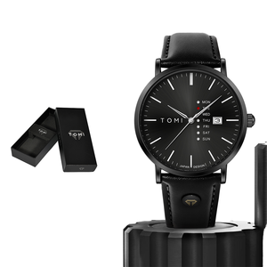 Relojes de Cuarzo de Lujo al por Mayor para Hombre, Relojes de Pulsera de Aleación con Correa de Cuero, Esfera de Cristal, Calendario de Tres Círculos a la Moda - Product Image 1