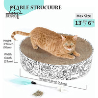 MEOW LOVE 2 en 1 : Griffoir et Nid Ovale pour Chat d'Intérieur, Lit pour Chat en Carton Ondulé, Protection pour Canapé, Tapis et Fauteuils