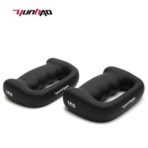 <span class=keywords><strong>Manubri</strong></span> a D in ghisa con logo personalizzato, 0.5, 1, 2, <span class=keywords><strong>3</strong></span>, 4 <span class=keywords><strong>KG</strong></span>, rivestiti in neoprene nero, per allenamento di forza, jogging e camminata - Product Image 2