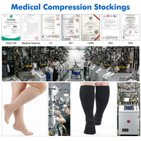 Chaussettes de compression graduée classe 2 (20-30 mmHg) pour varices, taille plus, hauteur genou, pour infirmières et longues périodes debout