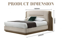 Ensemble de chambre à coucher de style moderne, élégant, lit Cama de luxe, taille king, taille queen, revêtement en or, meubles de maison