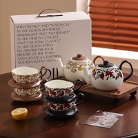 Ensemble de tasses à café et soucoupes en céramique vintage de designer, style rétro haut de gamme, petite niche, tasse pour couple, utilisation à domicile, café, bar, luxe classique