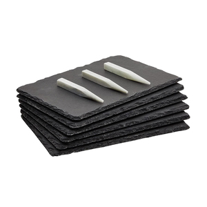 Mini-assiettes de service écologiques en pierre pour les dîners, plateaux de charcuterie, planches à fromage en <span class=keywords><strong>ardoise</strong></span>, craies en pierre ollaire pour - Product Image 2