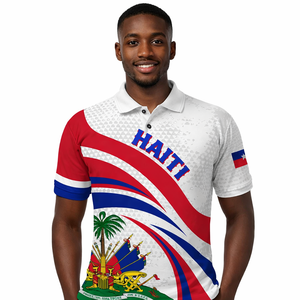 Haiti Polo giorno indipendenza Negre Marron stile semplice personalizzato vendita all'ingrosso di Rugby camicia Polo sublimazione Polo t Shirt stampa - Product Image 1