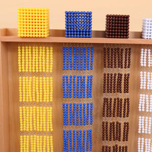 Set di Supporti per Perline Grandi <span class=keywords><strong>Montessori</strong></span>, Serie Matematica per Asilo, Strumenti con Cubo, Catena di Perline e Telaio, <span class=keywords><strong>Scaffale</strong></span> <span class=keywords><strong>Montessori</strong></span> - Product Image 4