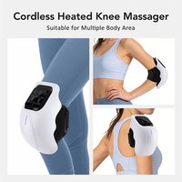 Masseur chauffant sans fil pour genoux à vibrations, batterie rechargeable, minuterie intelligente, machine de massage sans fil pour genoux, coudes et épaules