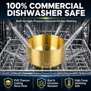 Tazón de Sopa de Acero Inoxidable SUS304 Dorado Mate, Aprobado por la FDA, Apto para Lavavajillas Comercial, Doble Pared Aislada, Tazón Coreano para Arroz - Product Image 3