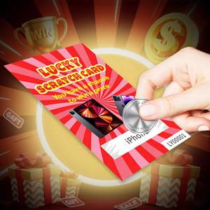 Random Draw Scratch Cards Manufacturer Size Color Prize Custom Screen Printing Scratch Win for Promotions - Product Image 1